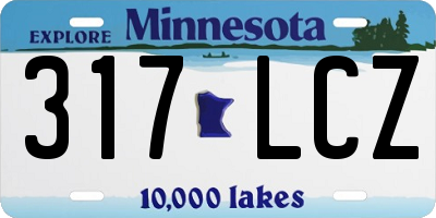 MN license plate 317LCZ