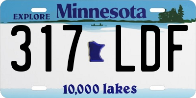 MN license plate 317LDF