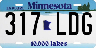 MN license plate 317LDG