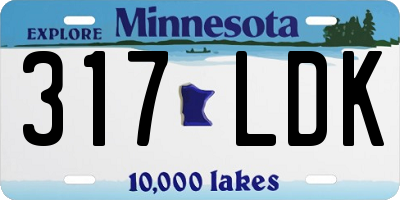 MN license plate 317LDK