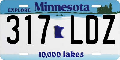 MN license plate 317LDZ
