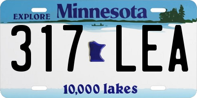 MN license plate 317LEA