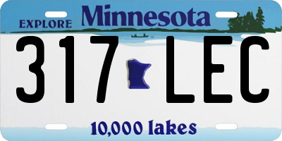 MN license plate 317LEC