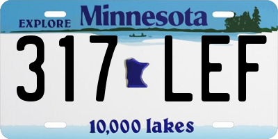 MN license plate 317LEF