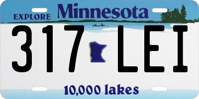 MN license plate 317LEI