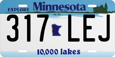 MN license plate 317LEJ