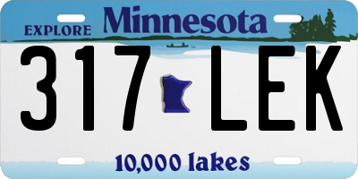MN license plate 317LEK