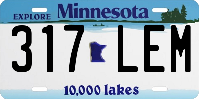 MN license plate 317LEM