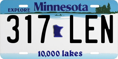 MN license plate 317LEN