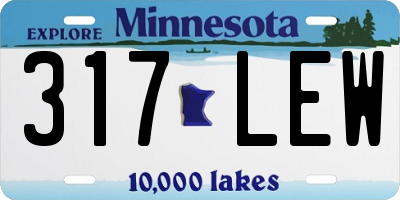 MN license plate 317LEW