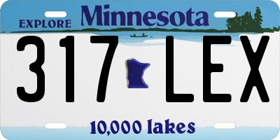 MN license plate 317LEX