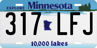 MN license plate 317LFJ