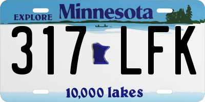 MN license plate 317LFK
