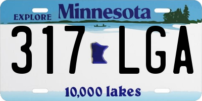 MN license plate 317LGA
