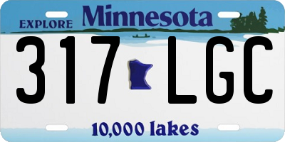 MN license plate 317LGC