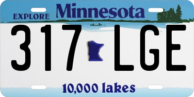 MN license plate 317LGE
