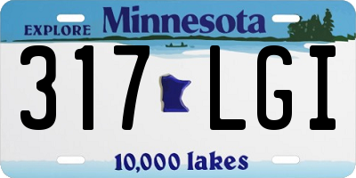 MN license plate 317LGI