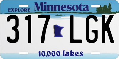 MN license plate 317LGK