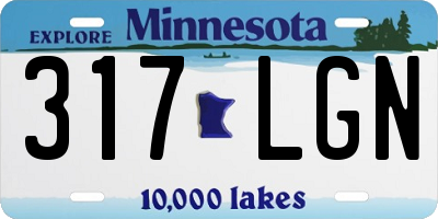 MN license plate 317LGN