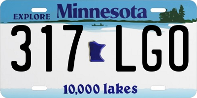 MN license plate 317LGO