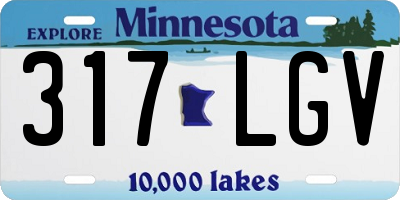 MN license plate 317LGV