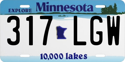 MN license plate 317LGW