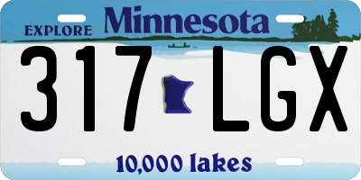 MN license plate 317LGX