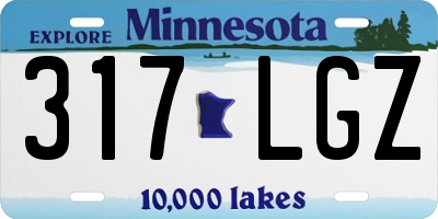 MN license plate 317LGZ