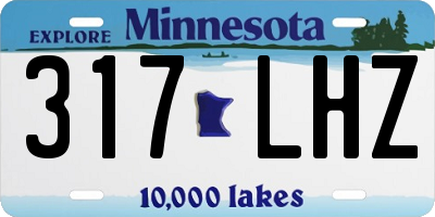 MN license plate 317LHZ
