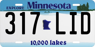 MN license plate 317LID