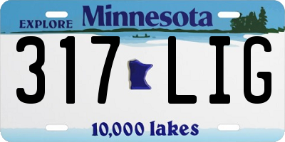 MN license plate 317LIG