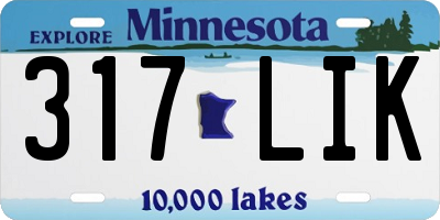 MN license plate 317LIK