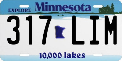 MN license plate 317LIM