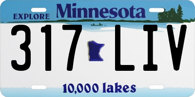 MN license plate 317LIV