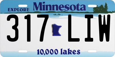 MN license plate 317LIW