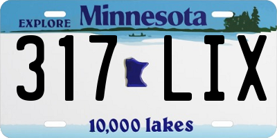 MN license plate 317LIX