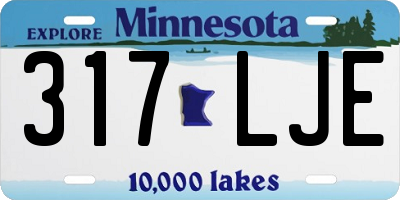 MN license plate 317LJE