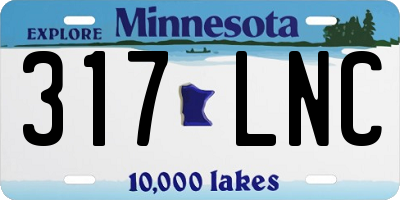 MN license plate 317LNC