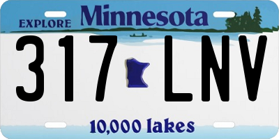 MN license plate 317LNV