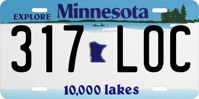 MN license plate 317LOC