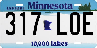 MN license plate 317LOE
