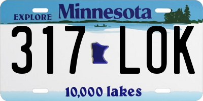 MN license plate 317LOK