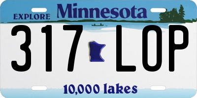 MN license plate 317LOP
