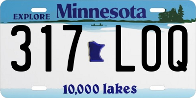 MN license plate 317LOQ