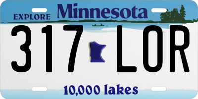 MN license plate 317LOR