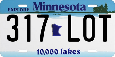 MN license plate 317LOT