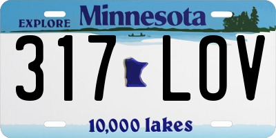 MN license plate 317LOV