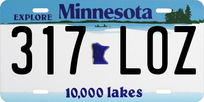 MN license plate 317LOZ