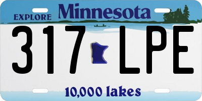MN license plate 317LPE