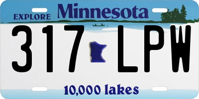 MN license plate 317LPW